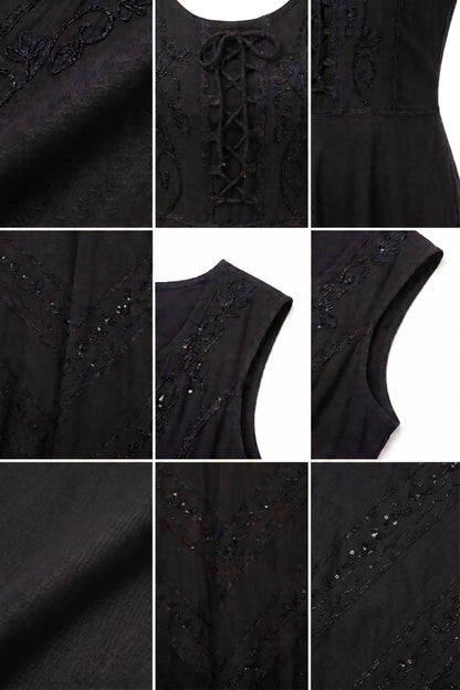 Sakkas Kevina Stonewashed Rayon Embroidered Dress